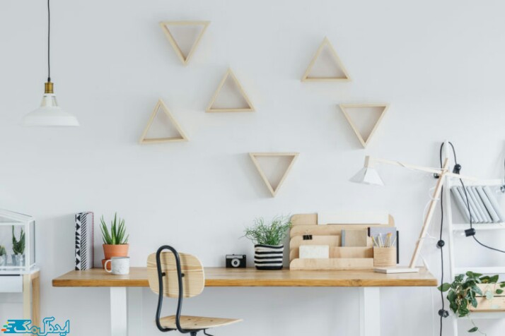 قفسه مثلثی کاردستی برای تزئین اتاق خواب