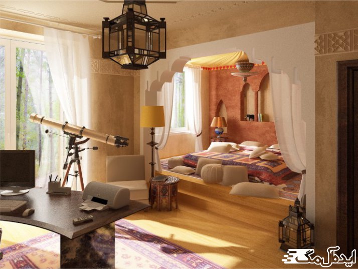 اتاق خواب با سبک مراکشی