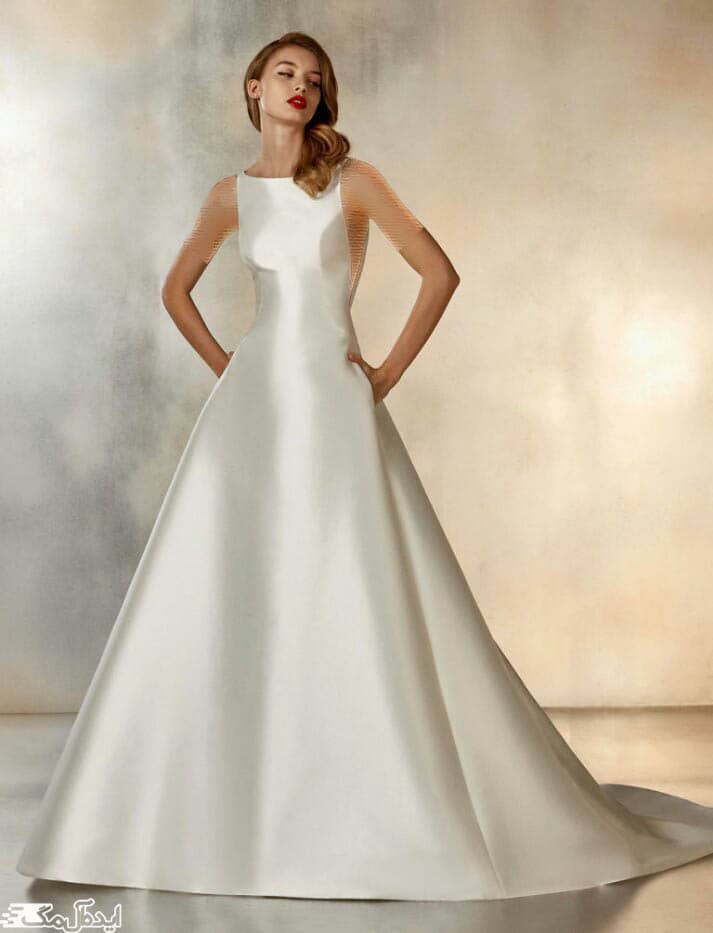 مدل لباس عروس جدید ساده ساتن