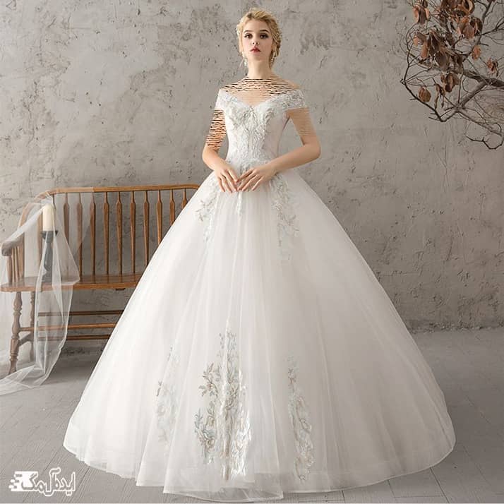 مدل لباس عروس ساده و شیک پرنسسی