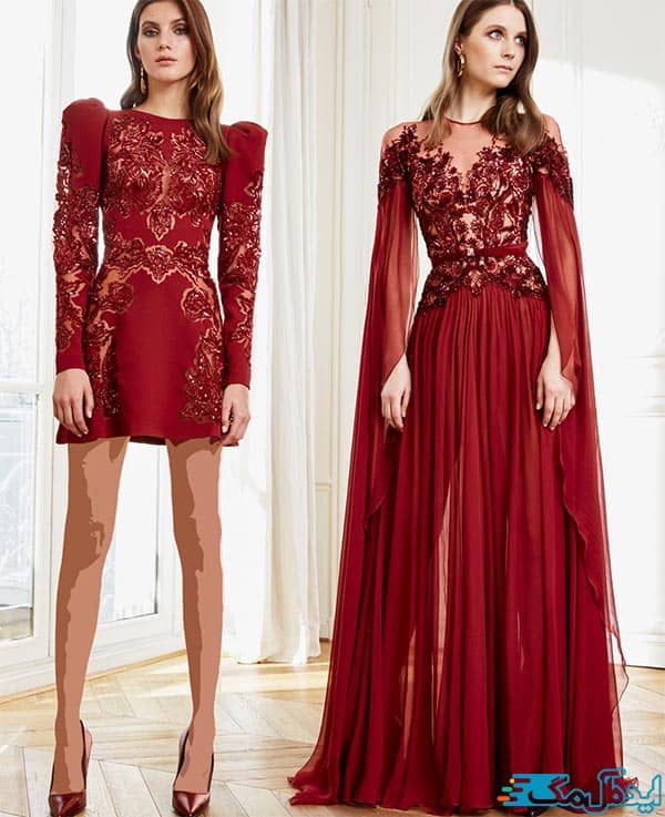مدل لباس مجلسی زنانه قرمز