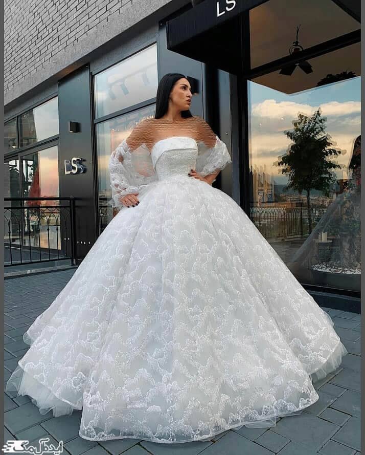 مدل لباس عروس پرنسسی دکلته
