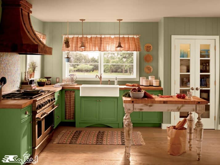 استفاده از رنگ سبز در دکوراسیون آشپزخانه