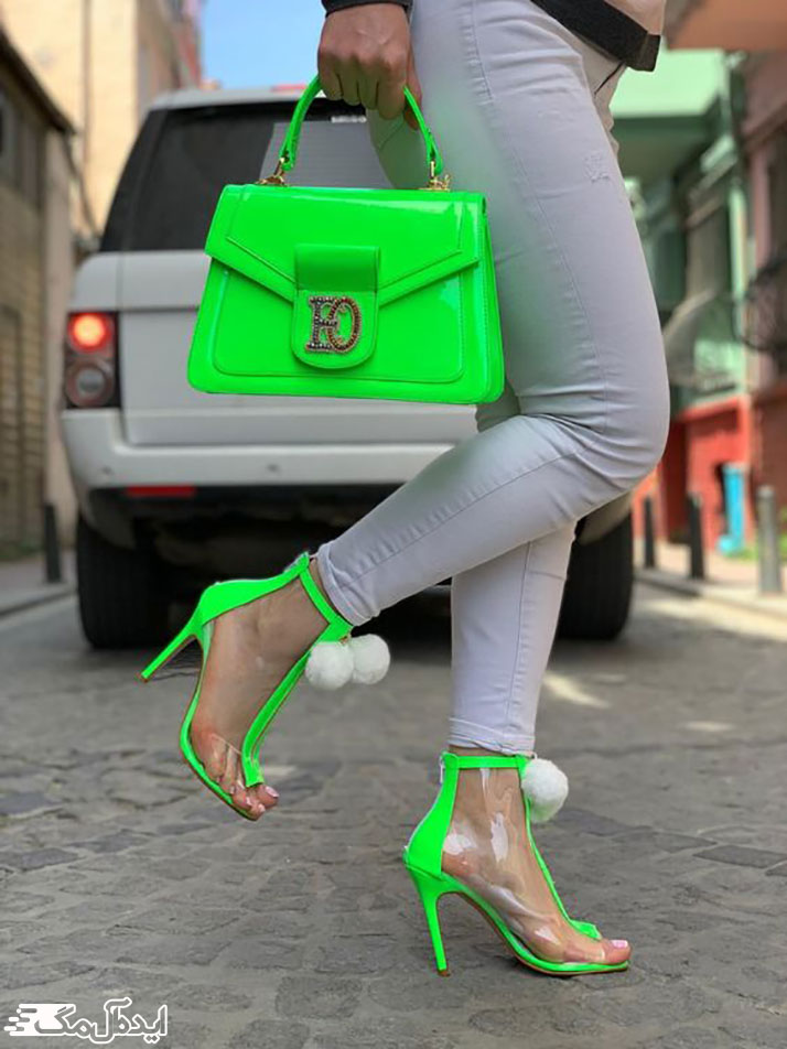 ست کیف و کفش سبز