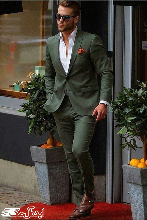 کت و شلوار رسمی سبز رنگ