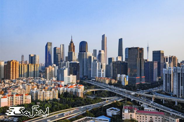 گوانگژو یکی از شلوغ ترین شهرهای چین 