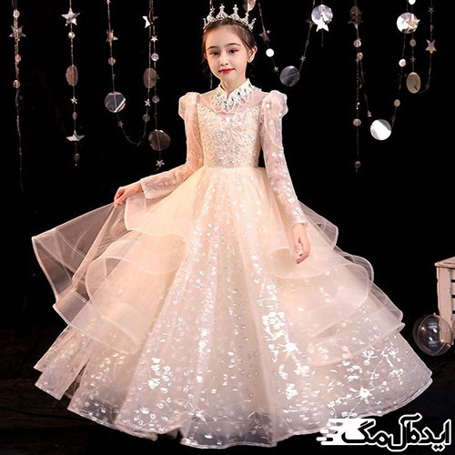 لباس عروس دخترانه با تاج
