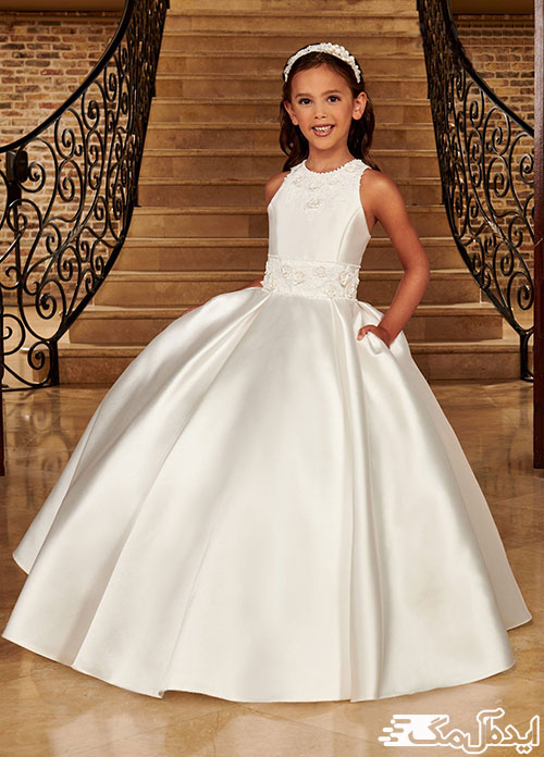 لباس ساتن پرنسسی برای دختربچه‌ها