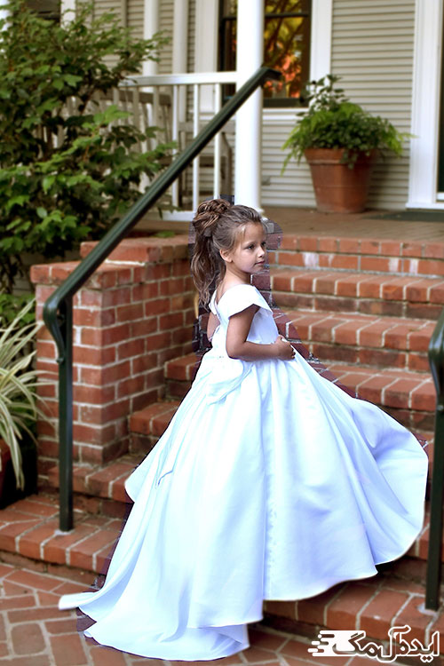 لباس عروس کودکانه پشت بلند