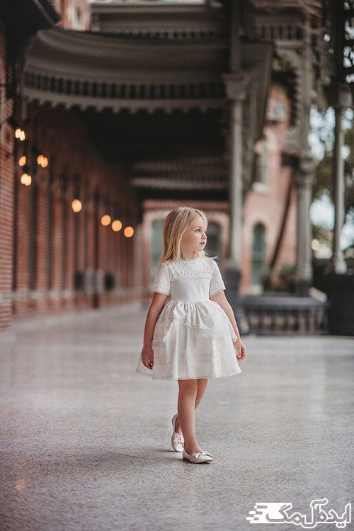 لباس عروس کودکانه ساده و کوتاه