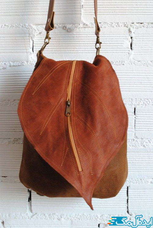 طرح زیبای برگ برای یک کیف خمیده نسبتا بزرگ