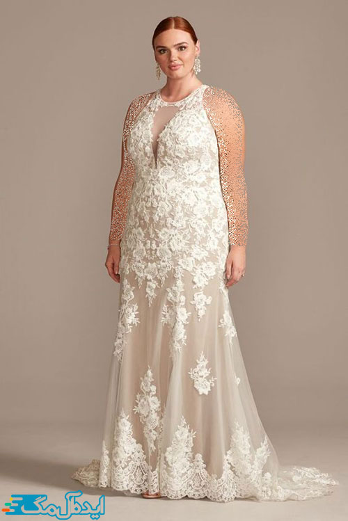 تور دانتل با یک طراحی زیبا و چشم‌نواز برای لباس عروس
