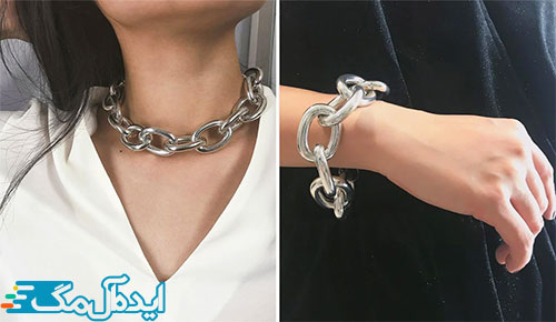 دستبند و گردنبند زنجیری ساده