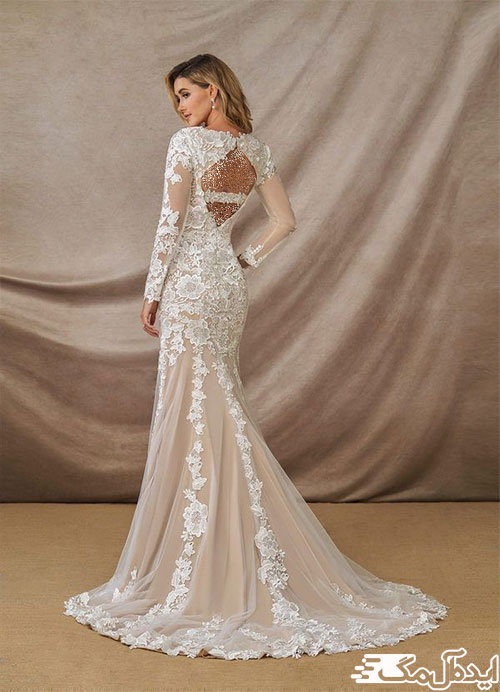 یک طراحی خاص برای یک مدل زیبای پشت باز لباس عروس