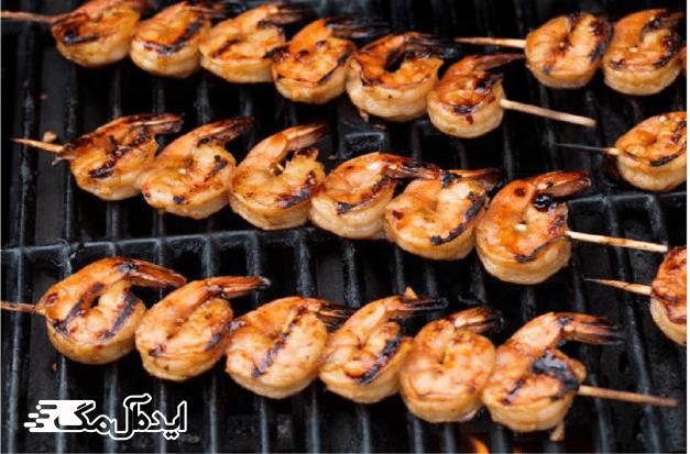 کباب میگو یک کباب دریایی خوشمزه 