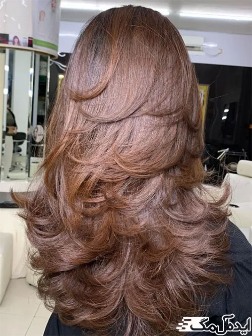 رنگ قهوه‌ای در مدل موی U-Cut 