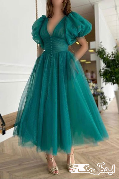لباس بلند دخترانه مجلسی چین دار