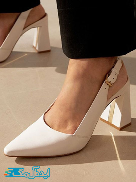 کفش پاشنه بلند سفید زنانه