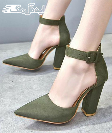 کفش مجلسی زنانه سبز رنگ جلو بسته