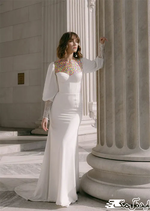 یک طراحی زیبا و چشم‌نواز لباس عروس؛ برای عروس خانم‌های خاص‌پسند سال 2023