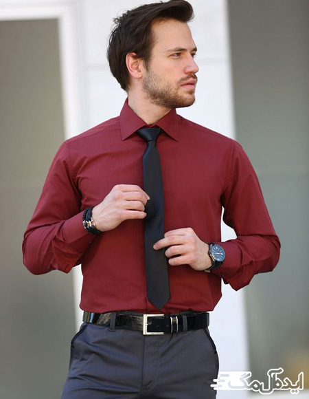پیراهن مردانه به رنگ قرمز پرشین