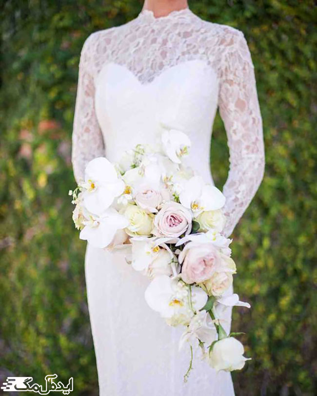 زیبایی دسته گل عروس آبشاری برای عروس خانم‌های خاص‌پسند