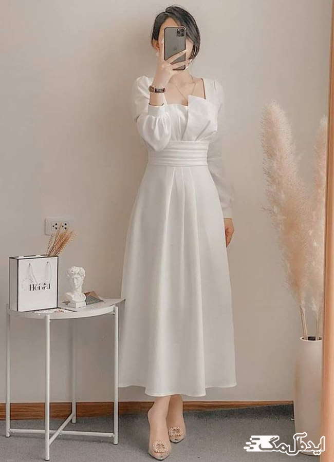 لباس سفید بله برون بلند