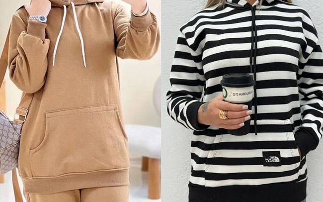 هودی راه راه مشکی، هودی کرم و قهوه ای