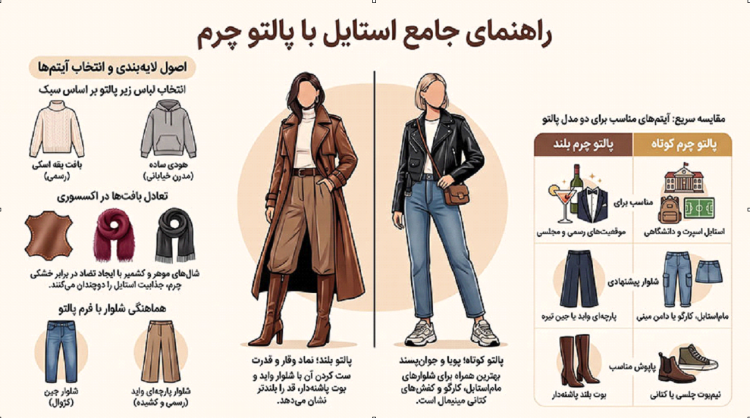 راهنمای پوشیدن پالتو چرم